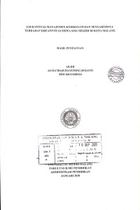 Image of Efektivitas Manajemen Kuikulum dan Pengaruhnya Terhadap Kreativitas Siswa SMA Negeri di Kota Malang