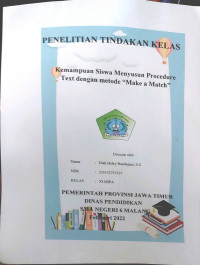 Image of Penelitian Tindakan Kelas: Kemampuan Siswa Menyusun Procedure Text dengan Metode 